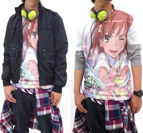 とある科学の超電磁砲 御坂美琴フルグラフィックTシャツ/WHITE-M Image 2 | AniSmile