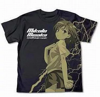 とある科学の超電磁砲 御坂美琴Tシャツ/BLACK-XL - AniSmile