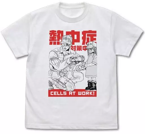 はたらく細胞 熱中症対策 Tシャツ/WHITE-M - 公式商品画像 | AniSmile