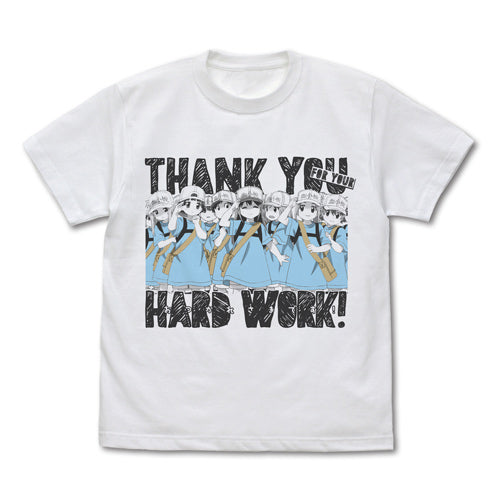 はたらく細胞 血小板のおつかれさまです Tシャツ/WHITE-S - 公式商品画像 | AniSmile