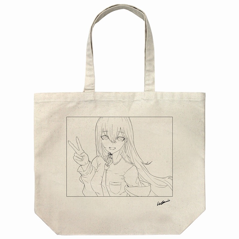 STEINS;GATE 描き下ろし 牧瀬紅莉栖 ラージトート huke Ver./NATURAL - 公式商品画像 | AniSmile
