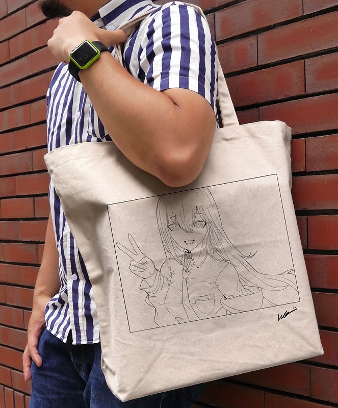 STEINS;GATE 描き下ろし 牧瀬紅莉栖 ラージトート huke Ver./NATURAL 画像 2 | AniSmile