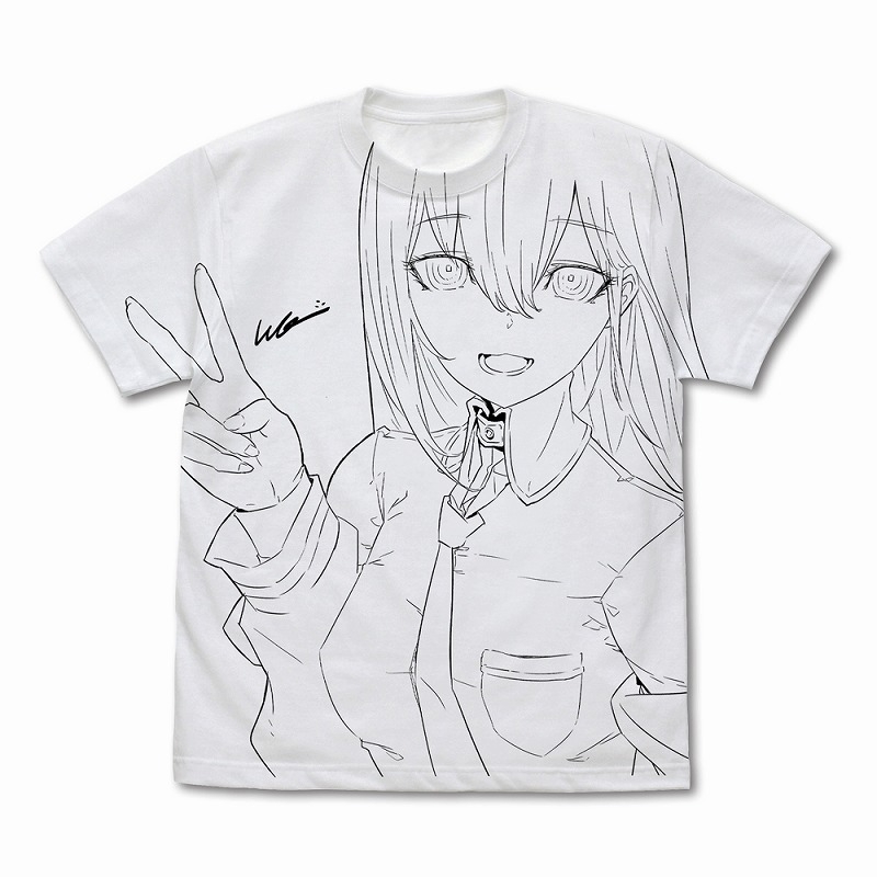 STEINS;GATE 描き下ろし 牧瀬紅莉栖 オールプリントTシャツ huke Ver./WHITE-M - 公式商品画像 | AniSmile