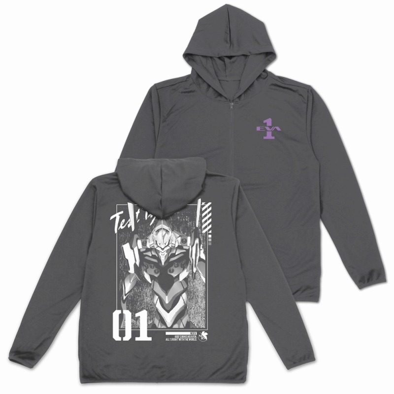 エヴァンゲリオン エヴァ初号機 薄手ドライパーカー/GRAY-M 画像 2 | AniSmile
