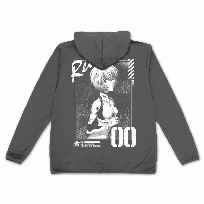 EVANGELION 綾波レイ 薄手ドライパーカー/GRAY-L Image 3 | AniSmile