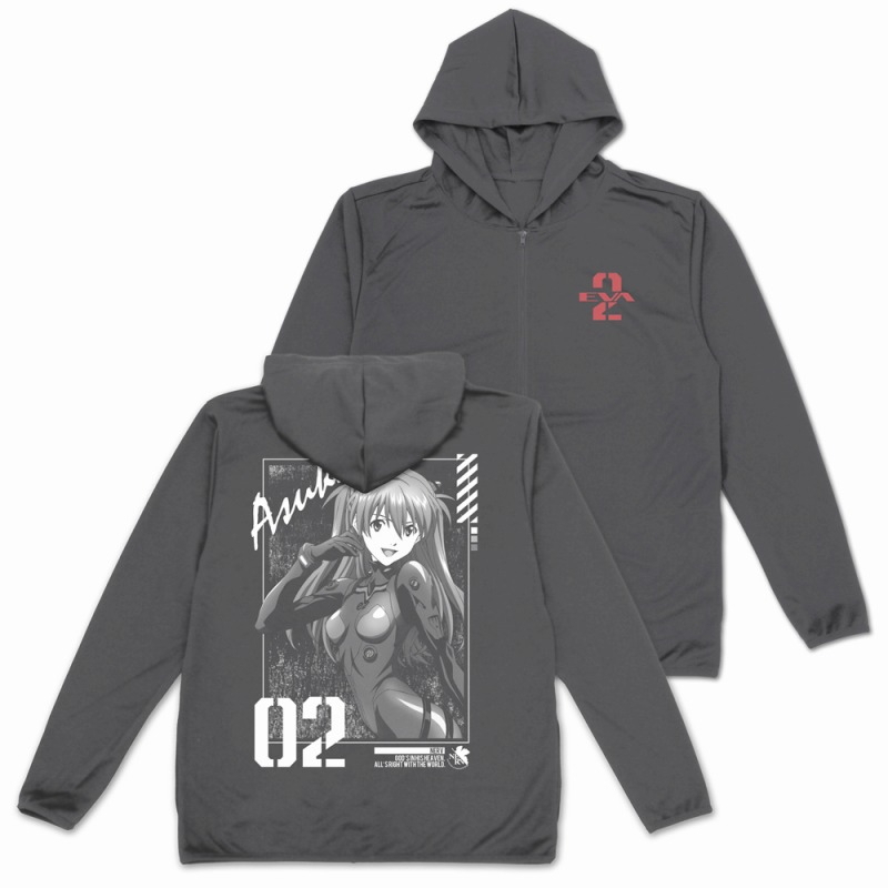 エヴァンゲリオン 式波・アスカ・ラングレー 薄手ドライパーカー/GRAY-L 画像 2 | AniSmile