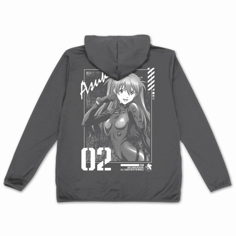 エヴァンゲリオン 式波・アスカ・ラングレー 薄手ドライパーカー/GRAY-L 画像 3 | AniSmile