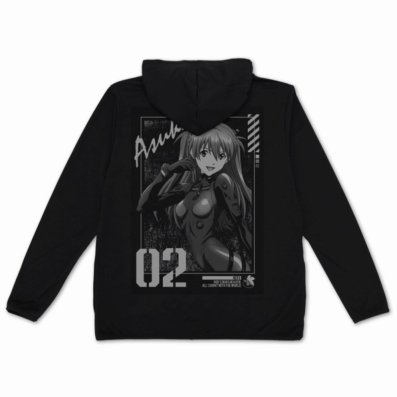 エヴァンゲリオン 式波・アスカ・ラングレー 薄手ドライパーカー/BLACK-XXL 画像 3 | AniSmile
