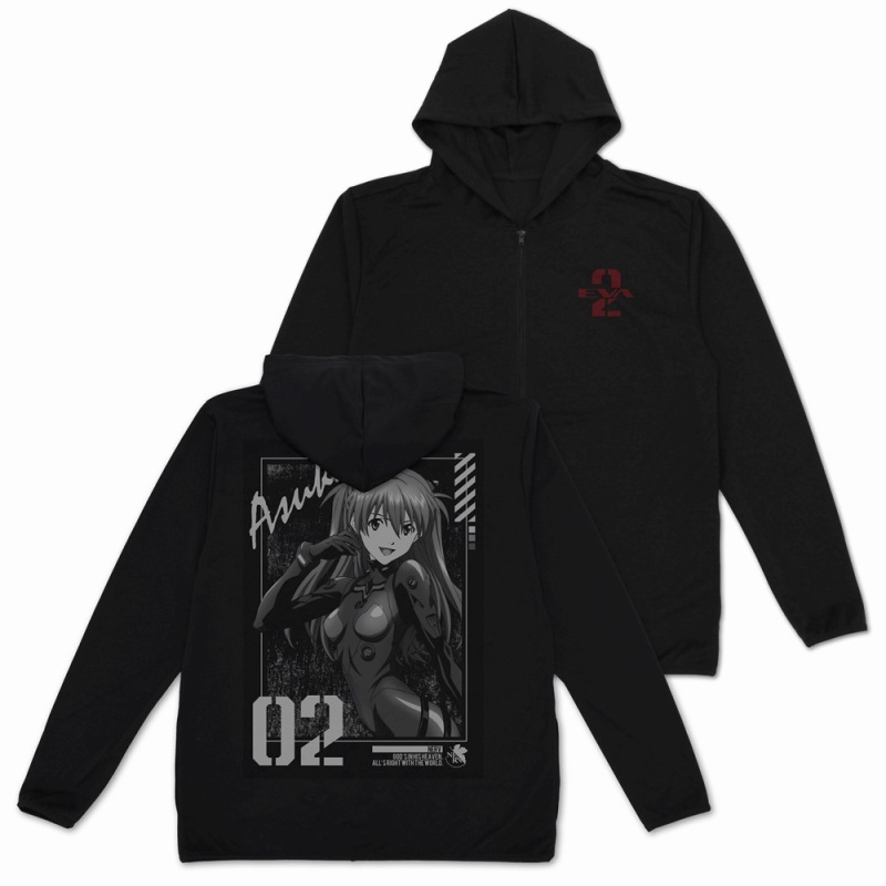 エヴァンゲリオン 式波・アスカ・ラングレー 薄手ドライパーカー/BLACK-L 画像 2 | AniSmile