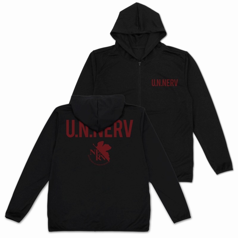 エヴァンゲリオン U.N.NERV 薄手ドライパーカー/BLACK-XXL 画像 2 | AniSmile