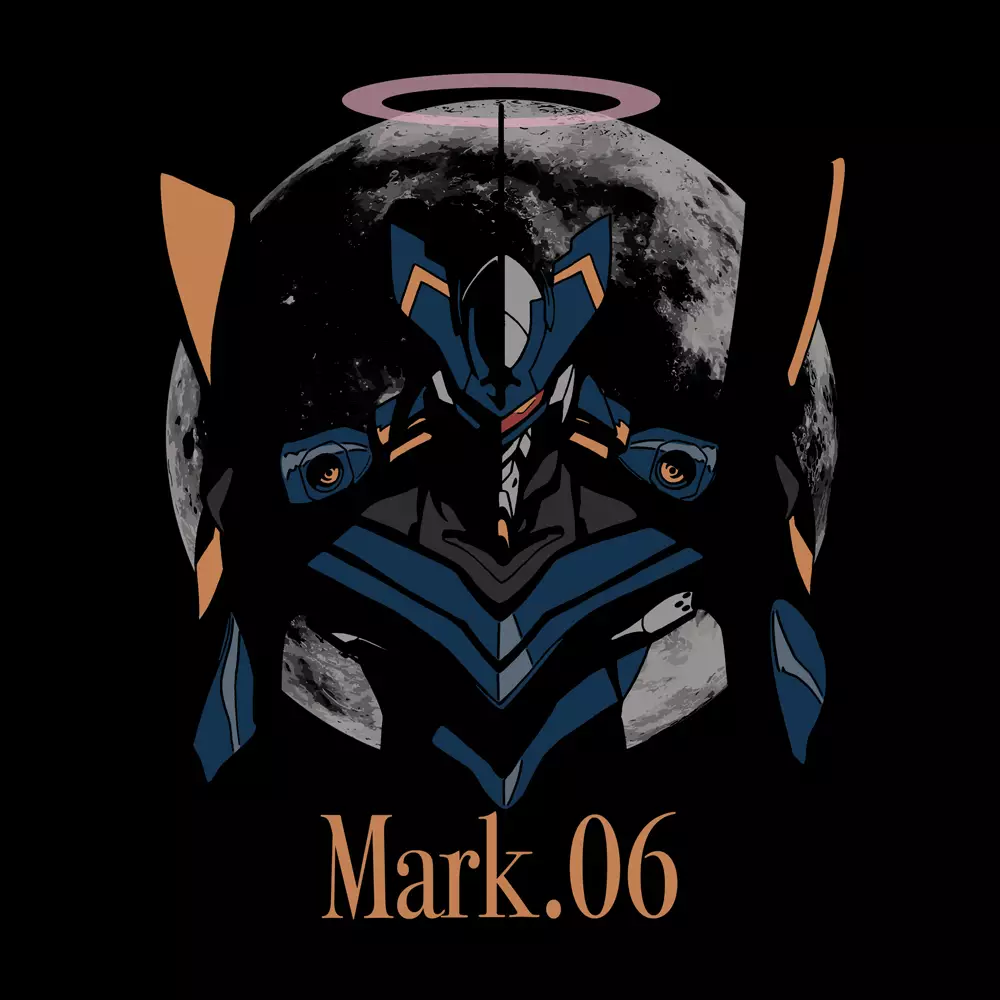 エヴァンゲリオン 月とMark.06 Tシャツ/BLACK-M 画像 2 | AniSmile