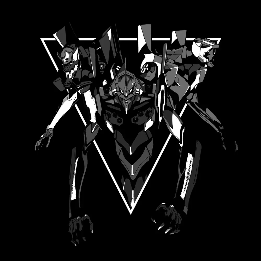 エヴァンゲリオン EVANGELION トライアングル Tシャツ/BLACK-XL 画像 2 | AniSmile