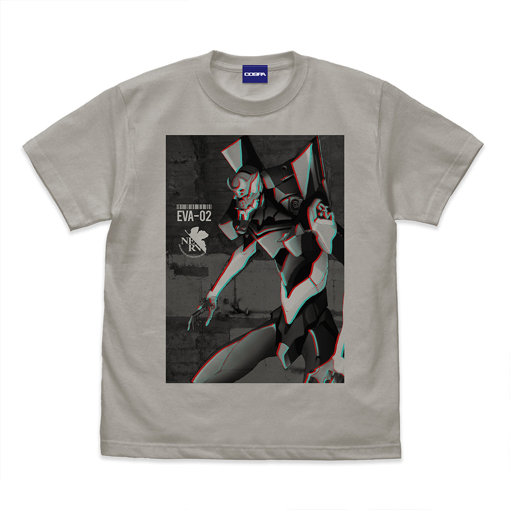 エヴァンゲリオン エヴァ2号機 エフェクトビジュアルTシャツ/LIGHT GRAY-S - 公式商品画像 | AniSmile