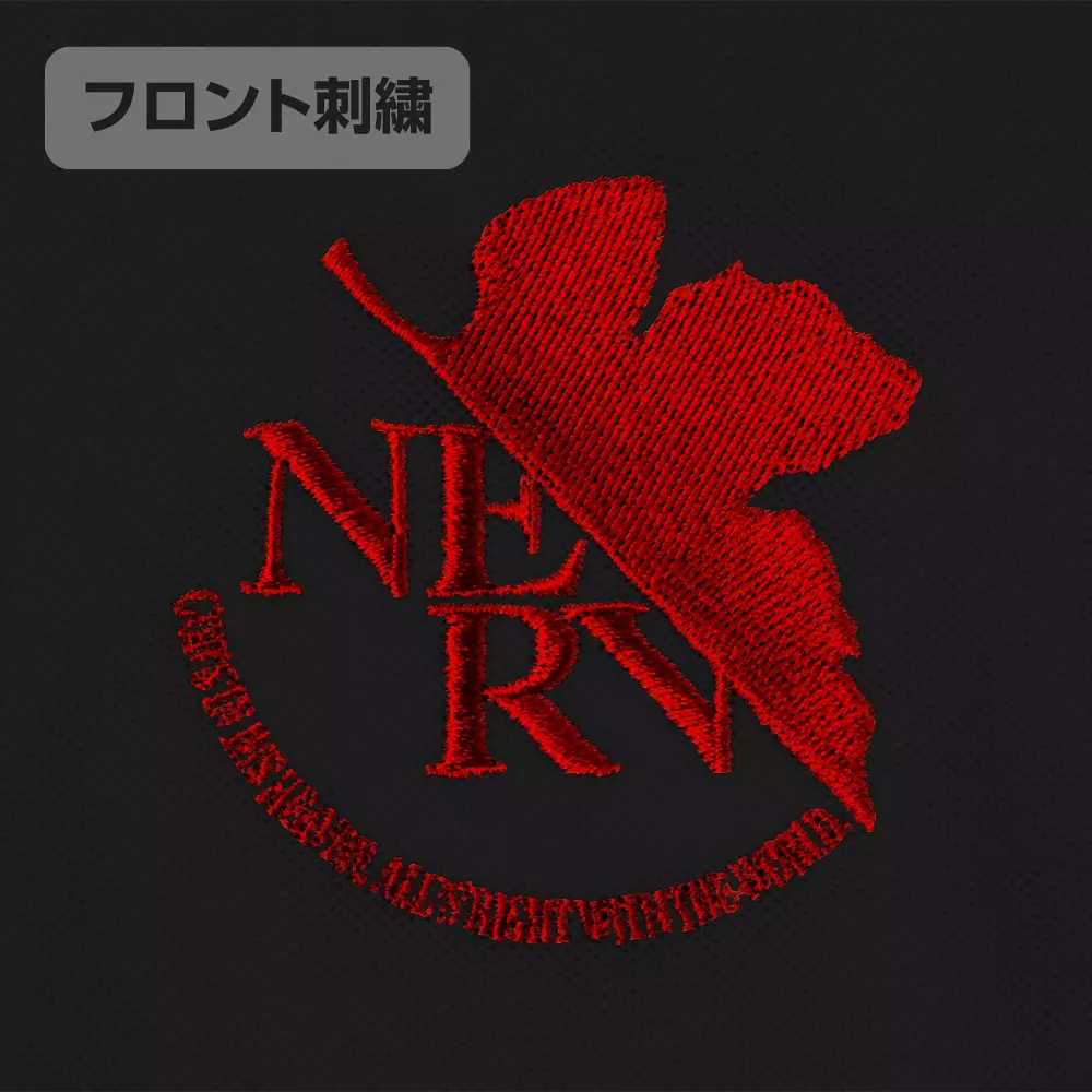 エヴァンゲリオン NERV 刺繍ポロシャツ/BLACK-XL 画像 3 | AniSmile