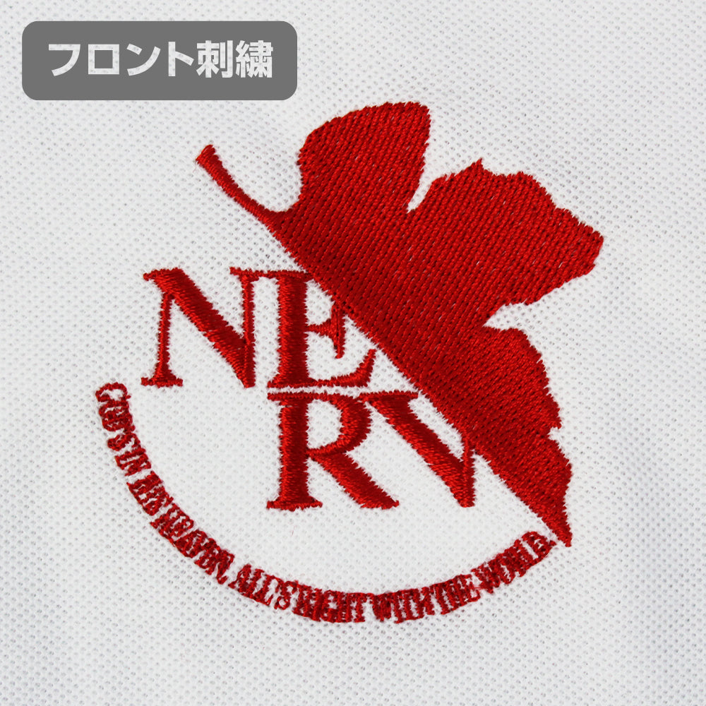エヴァンゲリオン NERV 刺繍ポロシャツ/WHITE-S 画像 3 | AniSmile