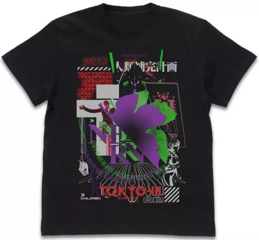 エヴァンゲリオン ネルフ アシッドグラフィックス Tシャツ/BLACK-M - 公式商品画像 | AniSmile