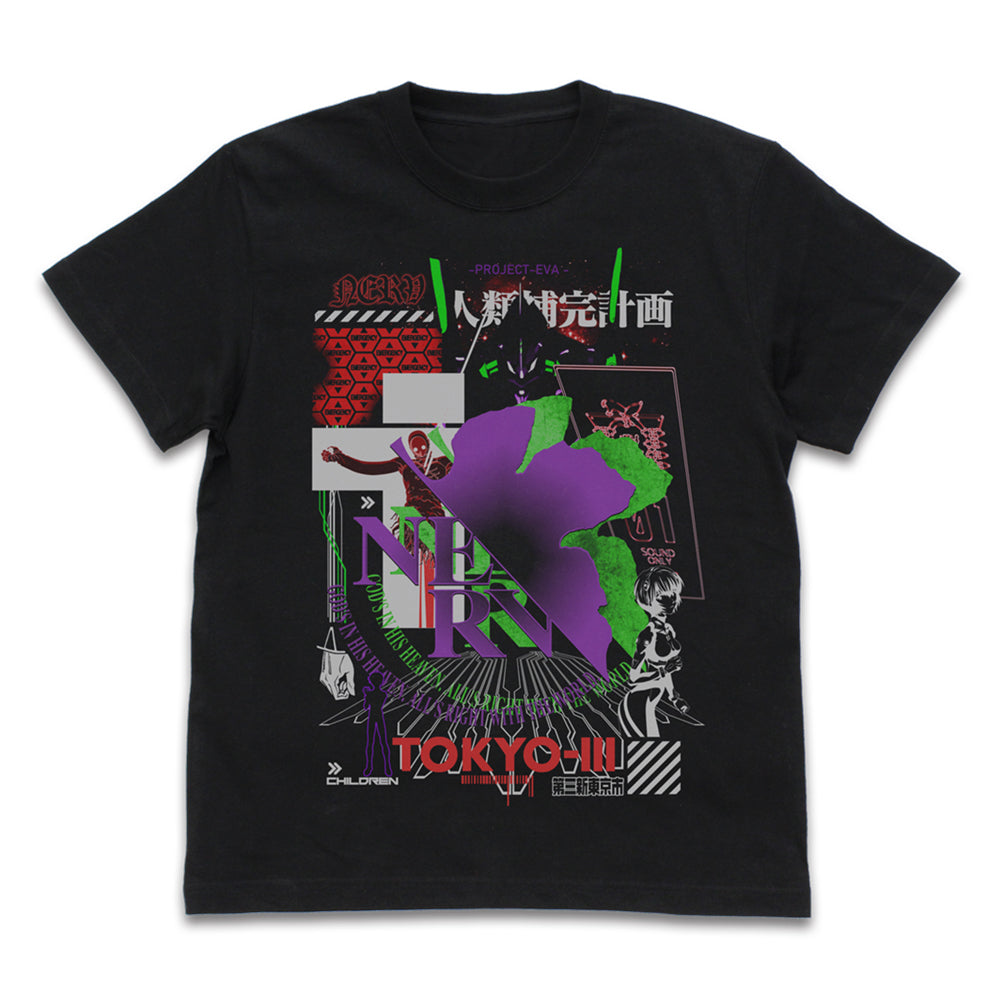 エヴァンゲリオン ネルフ アシッドグラフィックス Tシャツ/BLACK-S - 公式商品画像 | AniSmile
