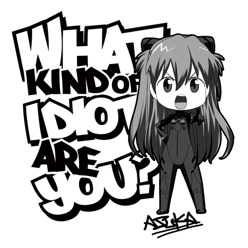 エヴァンゲリオン あんたバカぁ Tシャツ デフォルメVer./WHITE-XL 画像 2 | AniSmile