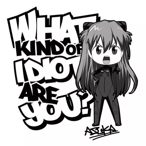 エヴァンゲリオン あんたバカぁ Tシャツ デフォルメVer./WHITE-L 画像 2 | AniSmile