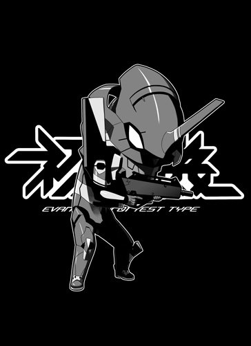 エヴァンゲリオン 初号機 Tシャツ デフォルメVer./BLACK-XL 画像 2 | AniSmile