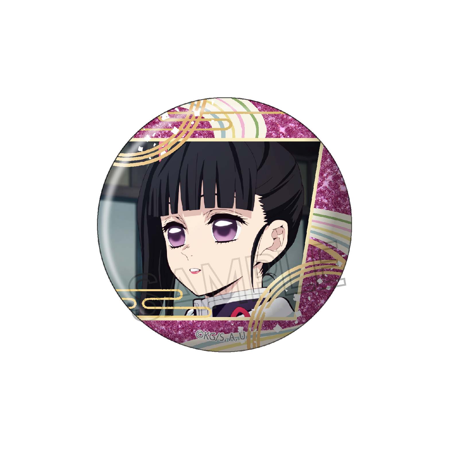 鬼滅の刃 グリッター缶バッジVol.4 栗花落カナヲ - 公式商品画像 | AniSmile