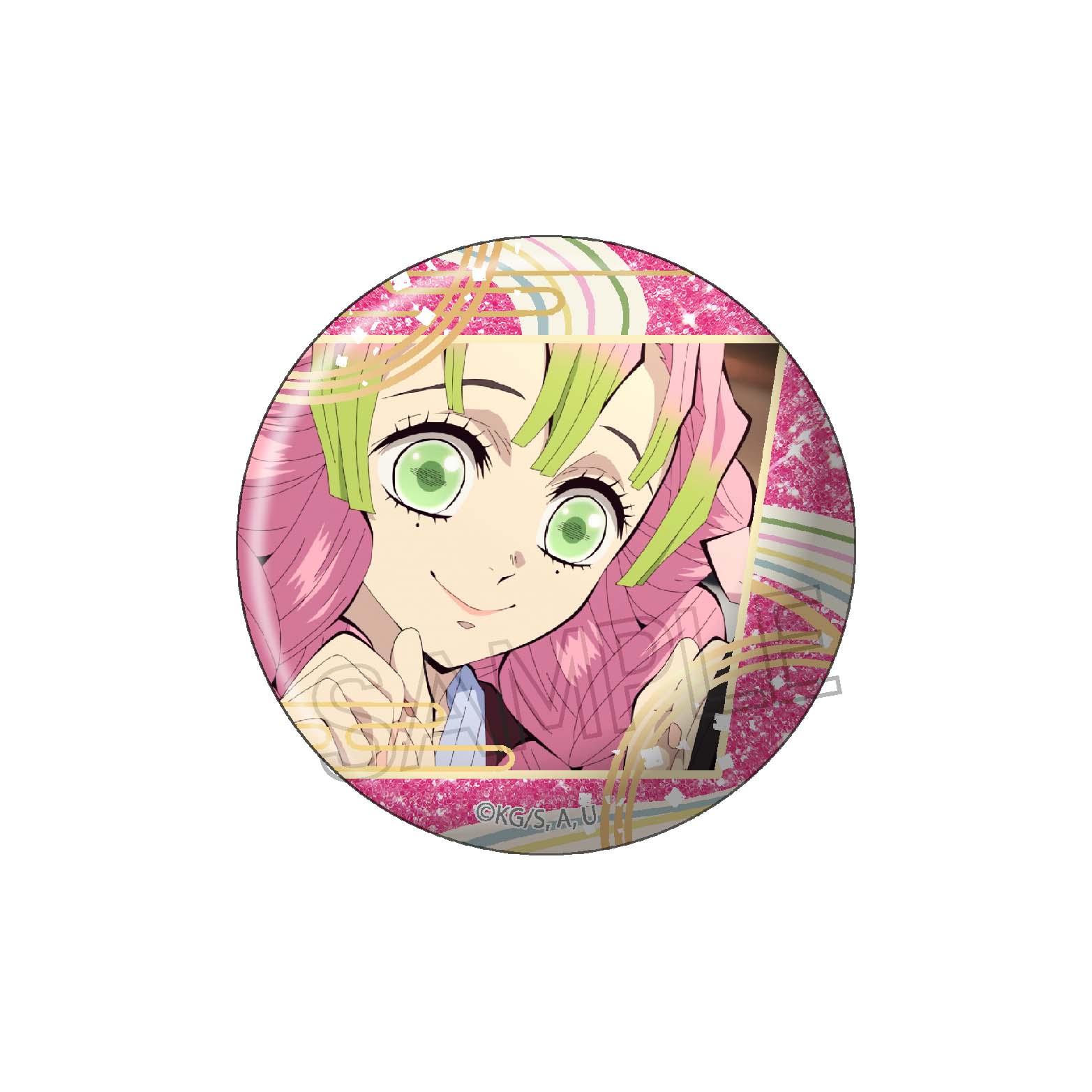 鬼滅の刃 グリッター缶バッジVol.4 甘露寺蜜璃 - 公式商品画像 | AniSmile
