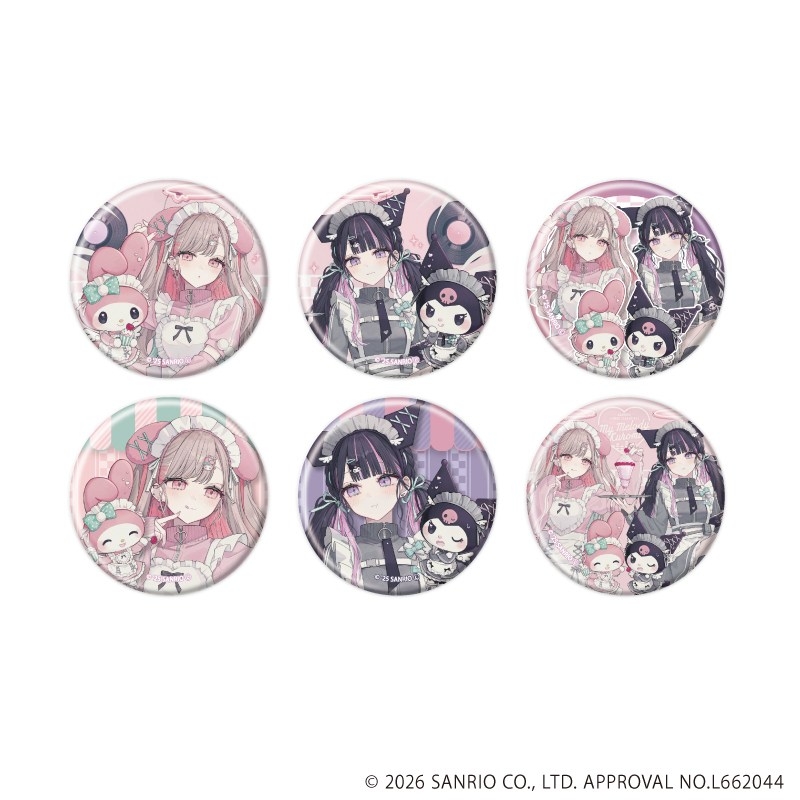 缶バッジ「赤倉×サンリオキャラクターズ」05/マイメロディ&クロミver. ブラインド(全6種)(コラボイラスト) - 公式商品画像 | AniSmile