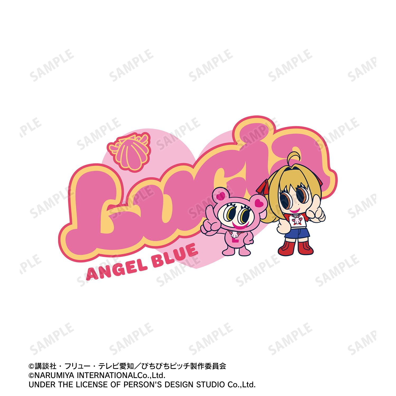 アニメ「ぴちぴちピッチ」 ANGEL BLUEコラボ 描き下ろし 七海 るちあ 着用 BIGシルエットTシャツユニセックス(サイズ/L) 画像 3 | AniSmile