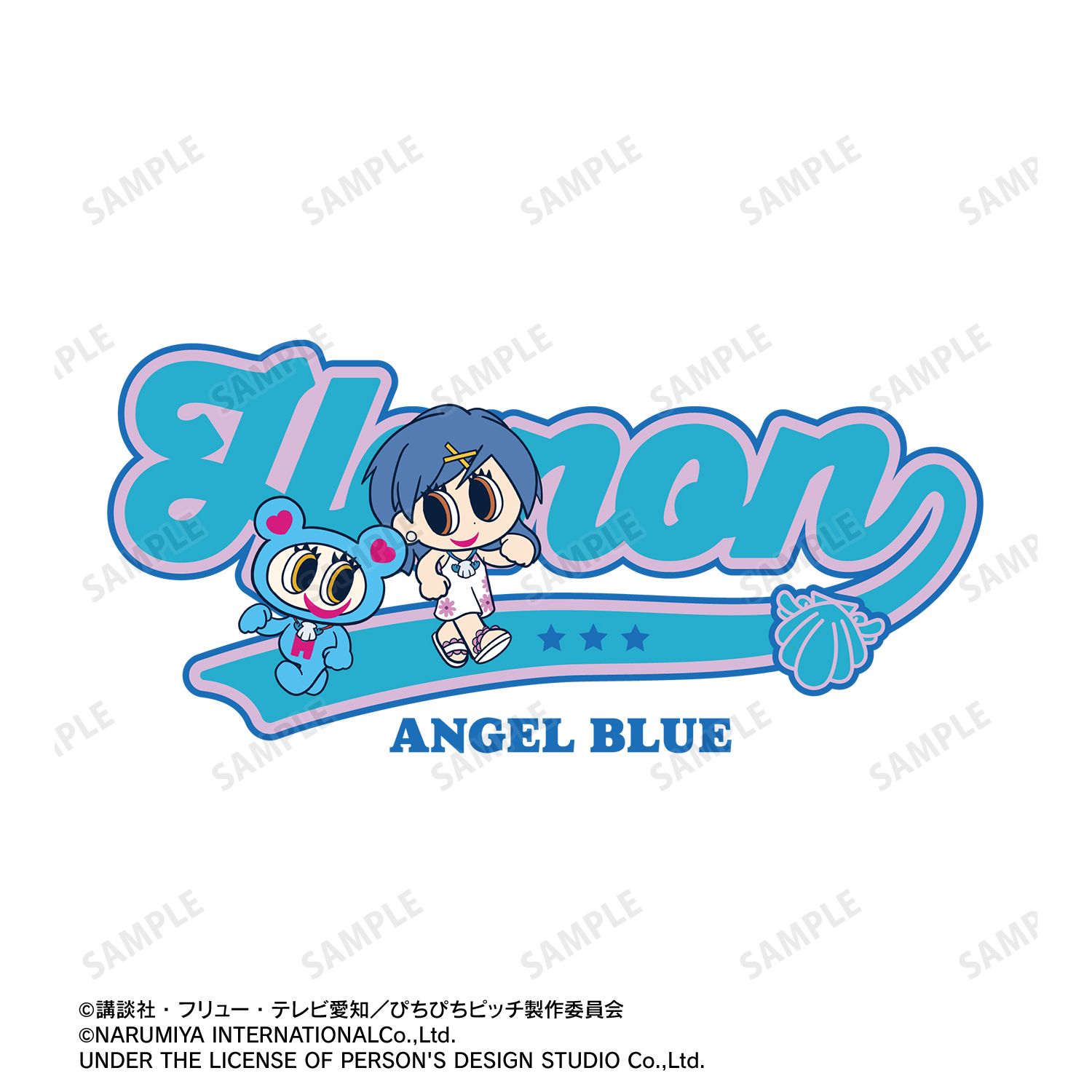 アニメ「ぴちぴちピッチ」 ANGEL BLUEコラボ 描き下ろし 宝生 波音 着用 BIGシルエットTシャツユニセックス(サイズ/S) 画像 3 | AniSmile