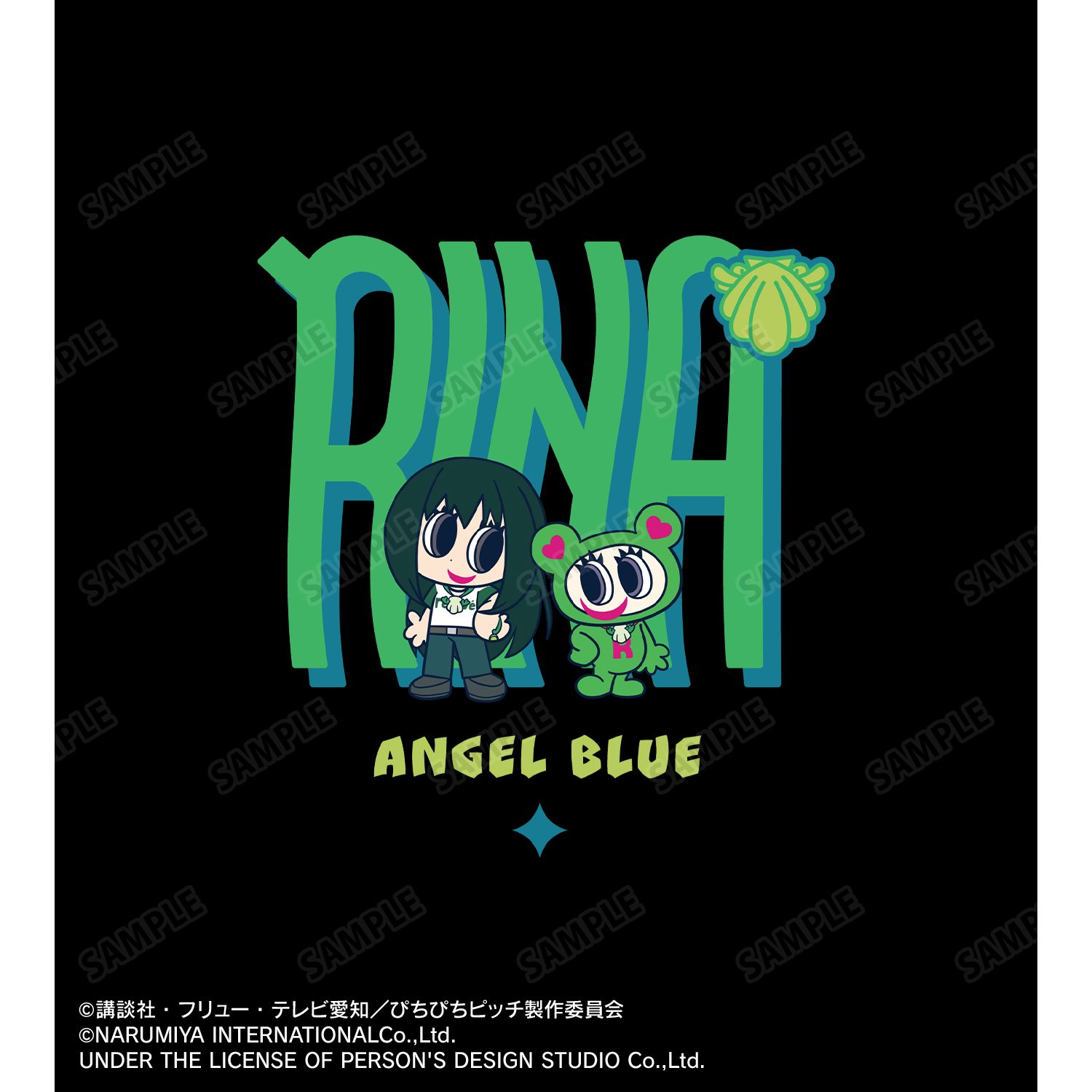 アニメ「ぴちぴちピッチ」 ANGEL BLUEコラボ 描き下ろし 洞院 リナ 着用 BIGシルエットTシャツユニセックス(サイズ/M) 画像 3 | AniSmile