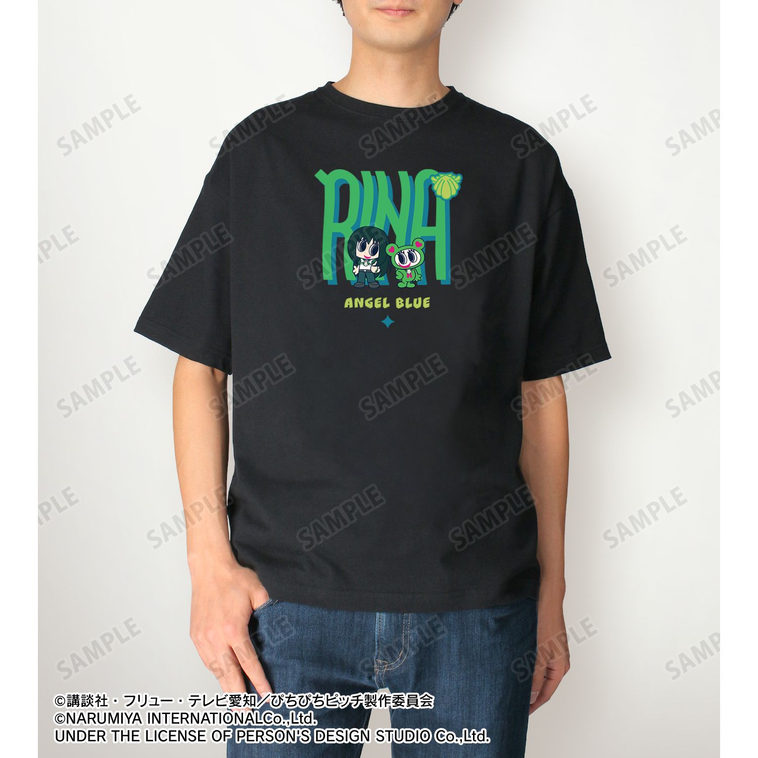 アニメ「ぴちぴちピッチ」 ANGEL BLUEコラボ 描き下ろし 洞院 リナ 着用 BIGシルエットTシャツユニセックス(サイズ/XL) 画像 4 | AniSmile