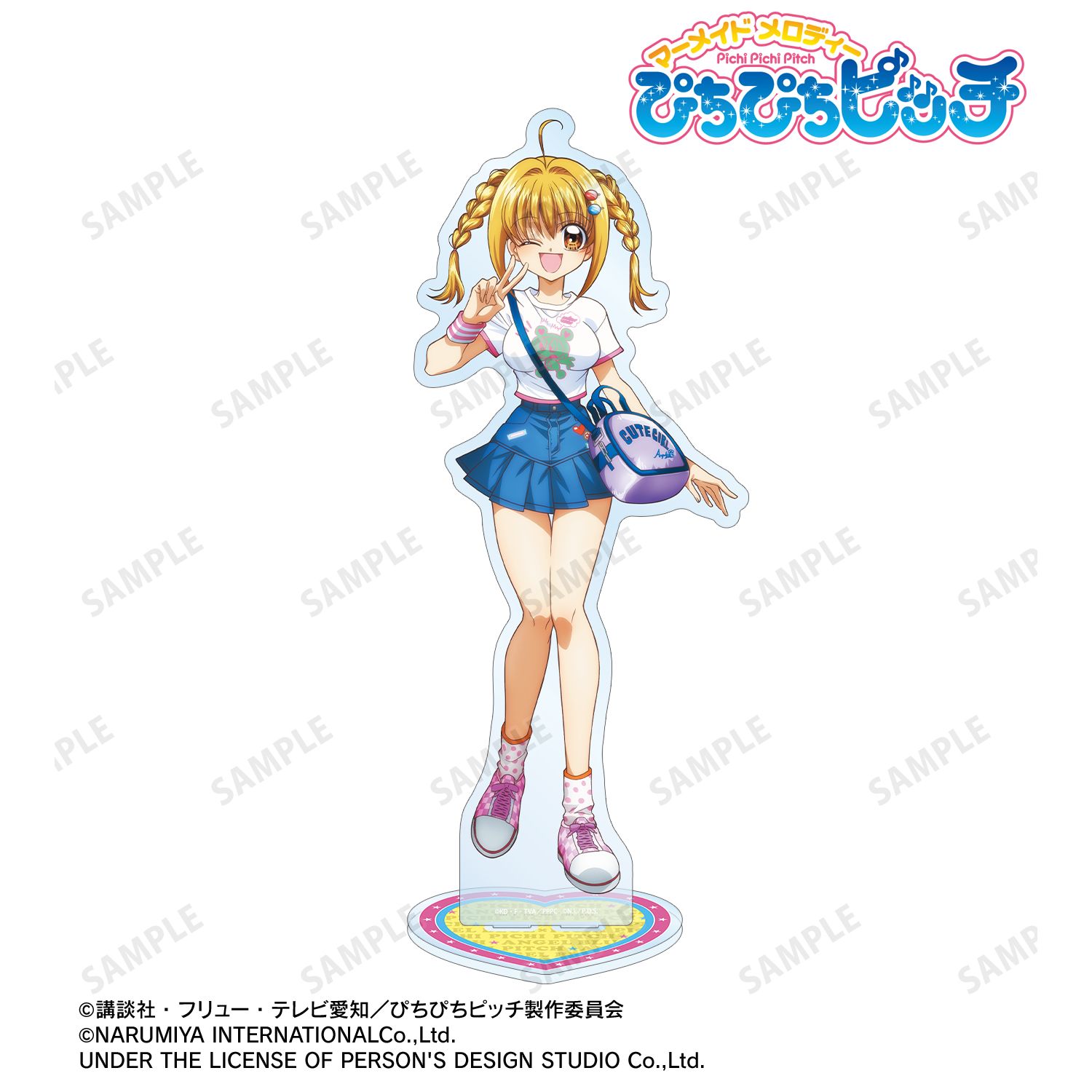アニメ「ぴちぴちピッチ」 ANGEL BLUEコラボ 描き下ろし 七海 るちあ 特大アクリルスタンド ver.A 画像 2 | AniSmile