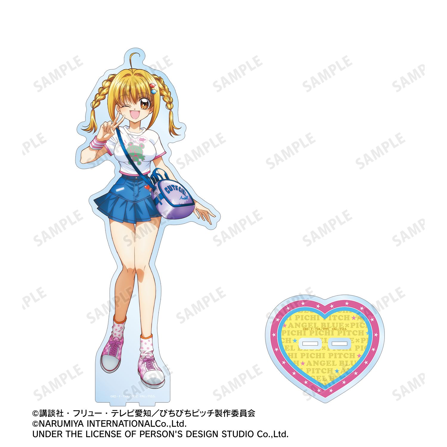 アニメ「ぴちぴちピッチ」 ANGEL BLUEコラボ 描き下ろし 七海 るちあ 特大アクリルスタンド ver.A 画像 3 | AniSmile