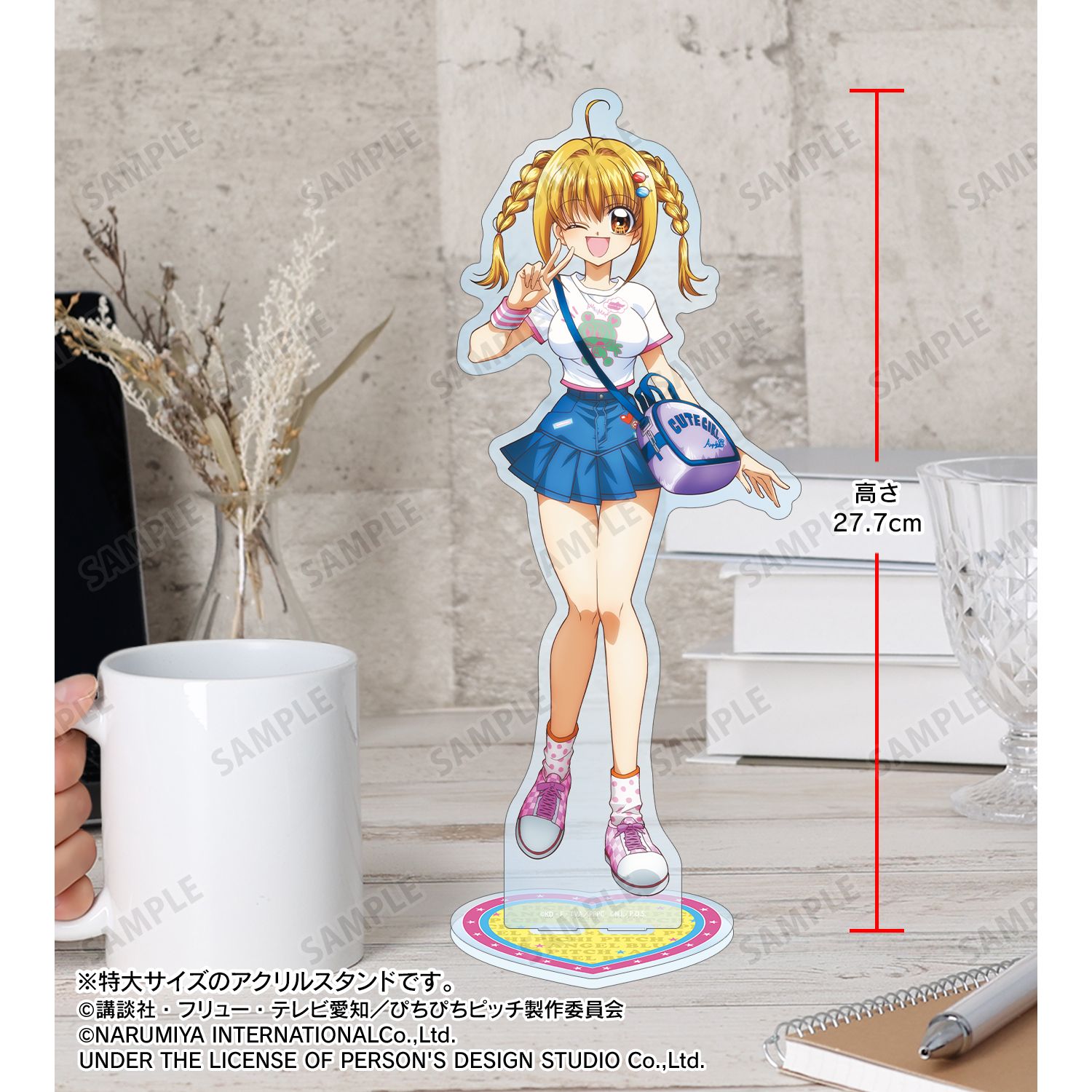 アニメ「ぴちぴちピッチ」 ANGEL BLUEコラボ 描き下ろし 七海 るちあ 特大アクリルスタンド ver.A 画像 5 | AniSmile