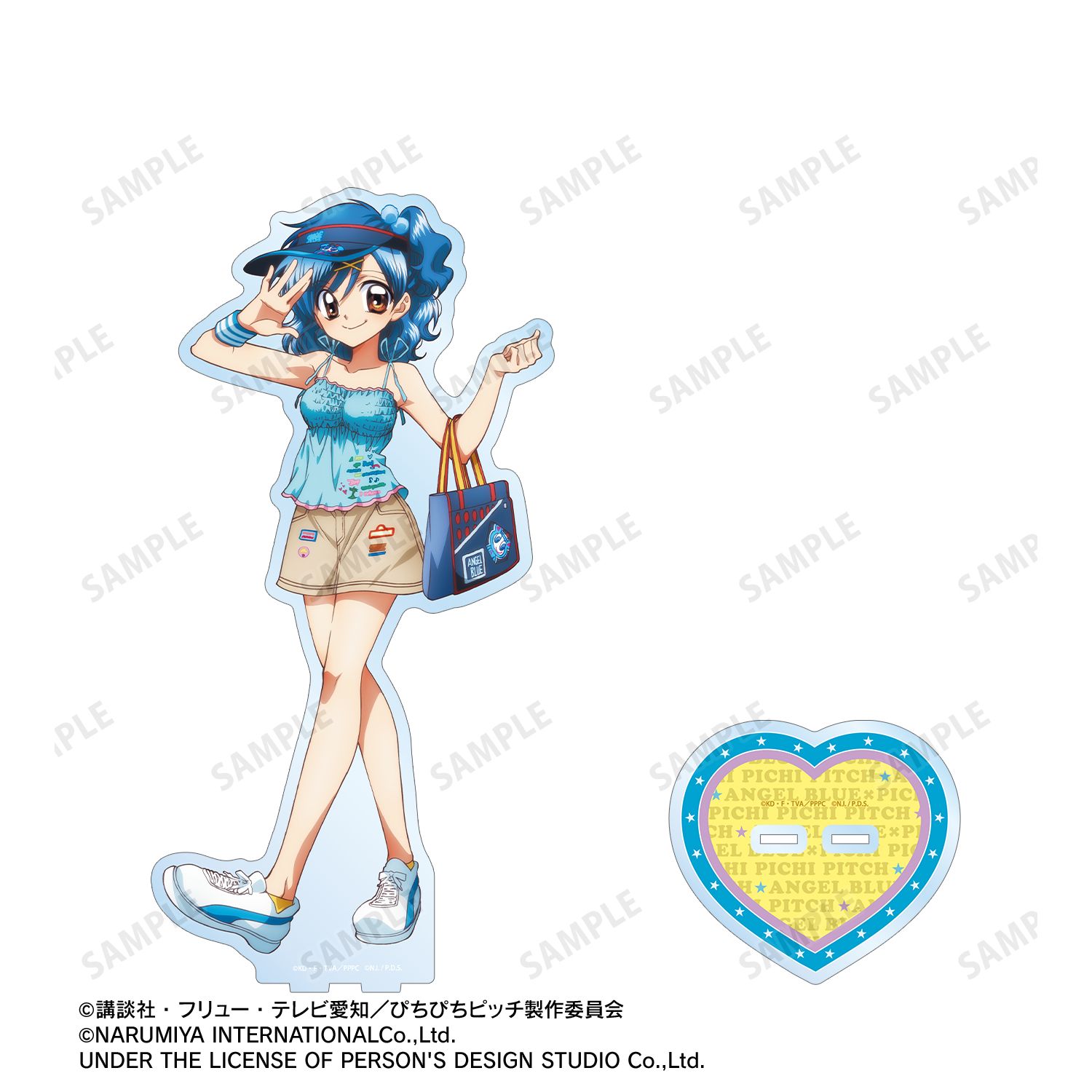 アニメ「ぴちぴちピッチ」 ANGEL BLUEコラボ 描き下ろし 宝生 波音 特大アクリルスタンド ver.A 画像 3 | AniSmile
