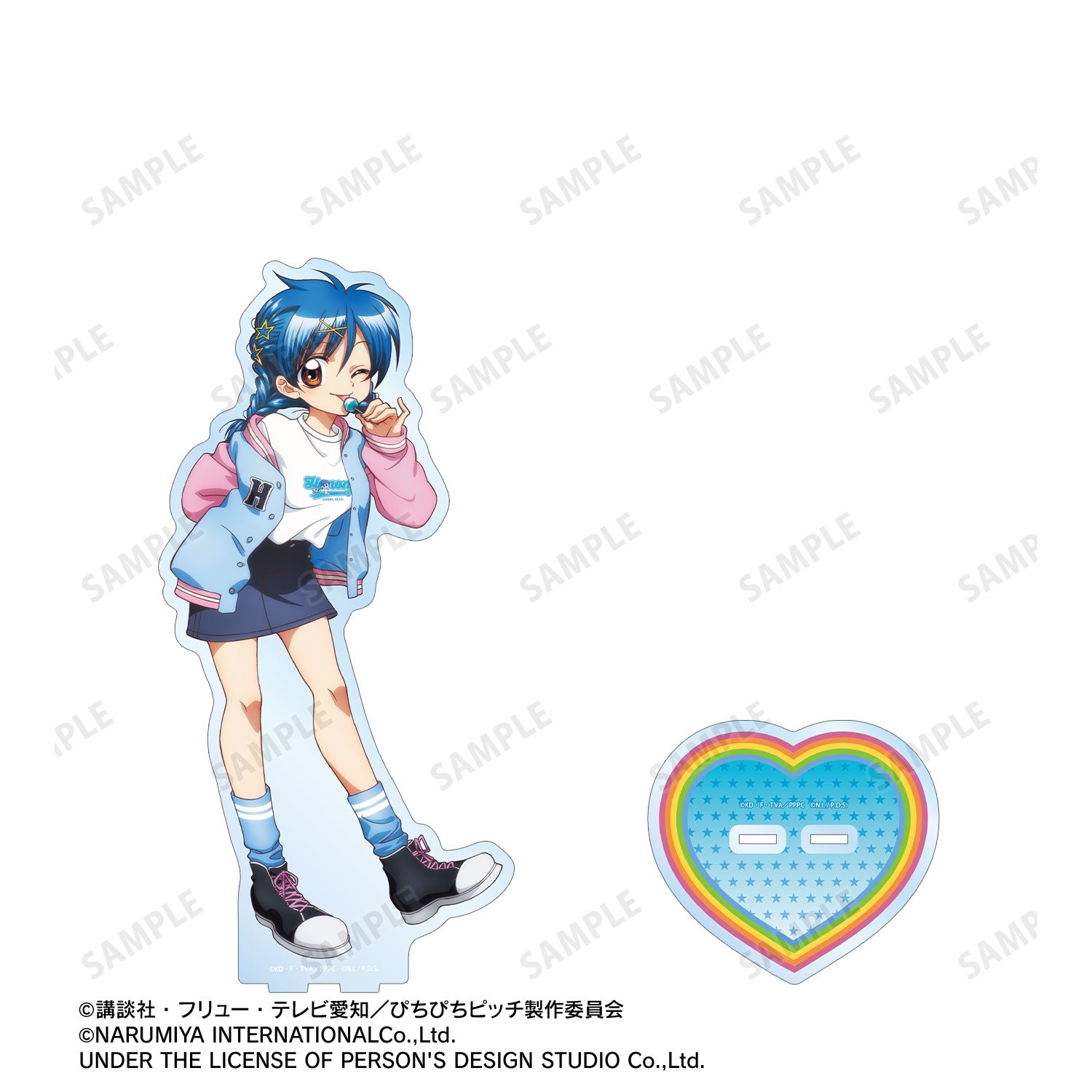 アニメ「ぴちぴちピッチ」 ANGEL BLUEコラボ 描き下ろし 宝生 波音 特大アクリルスタンド ver.B 画像 3 | AniSmile