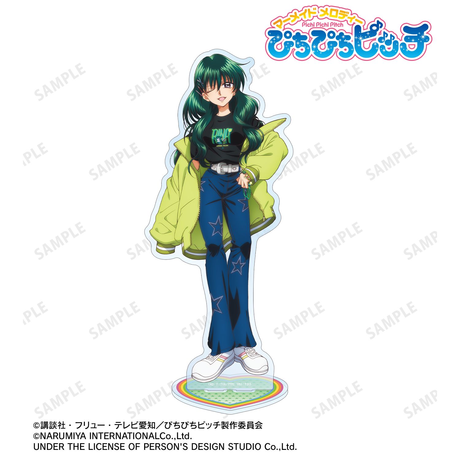 アニメ「ぴちぴちピッチ」 ANGEL BLUEコラボ 描き下ろし 洞院 リナ 特大アクリルスタンド ver.B 画像 2 | AniSmile