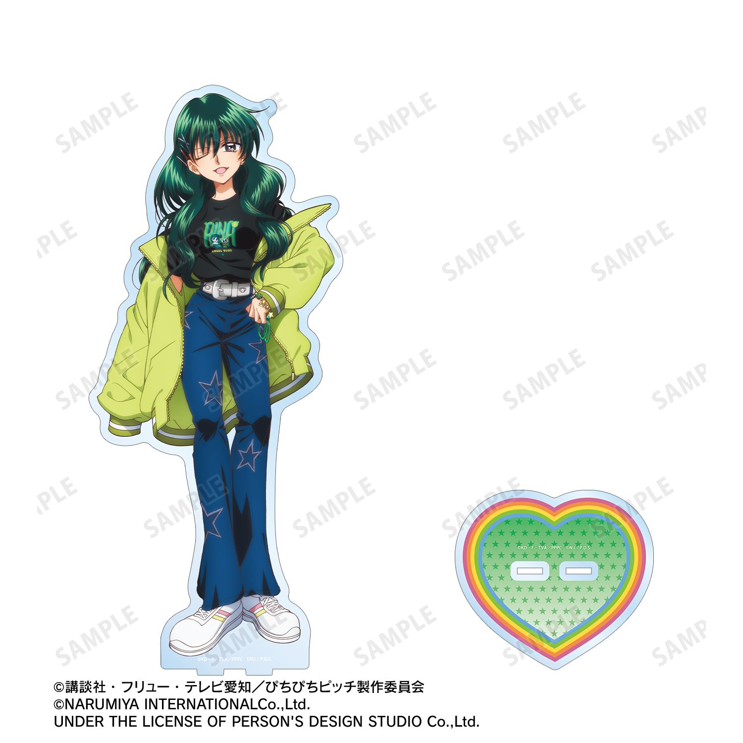 アニメ「ぴちぴちピッチ」 ANGEL BLUEコラボ 描き下ろし 洞院 リナ 特大アクリルスタンド ver.B 画像 3 | AniSmile