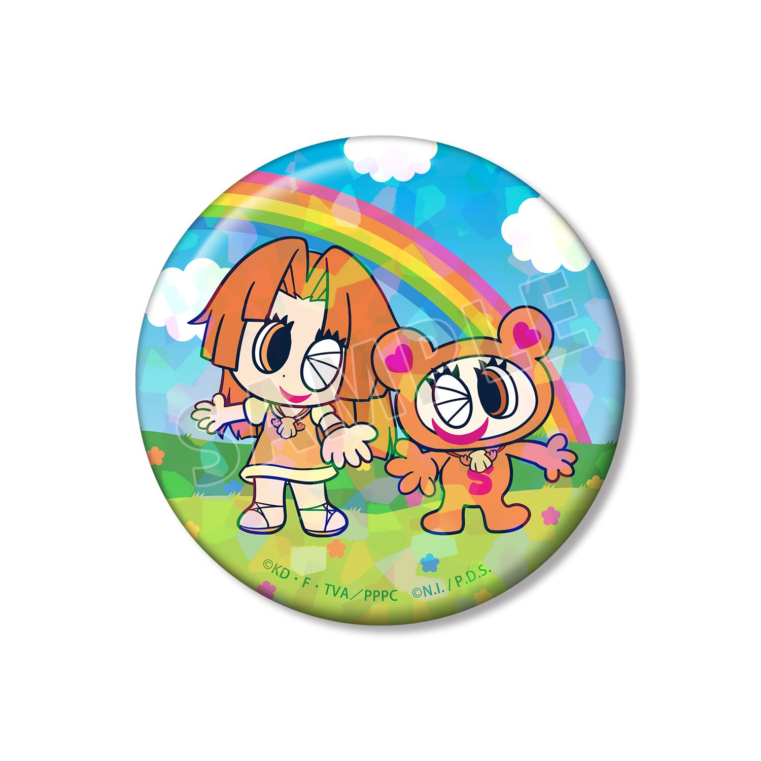 アニメ「ぴちぴちピッチ」 ANGEL BLUEコラボ 星羅&ナカムラくん 75mmホログラム缶バッジ - 公式商品画像 | AniSmile