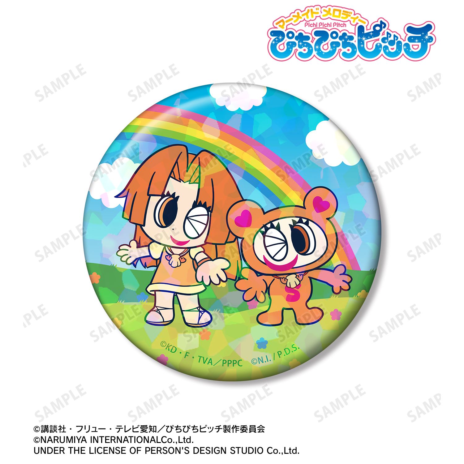 アニメ「ぴちぴちピッチ」 ANGEL BLUEコラボ 星羅&ナカムラくん 75mmホログラム缶バッジ 画像 2 | AniSmile