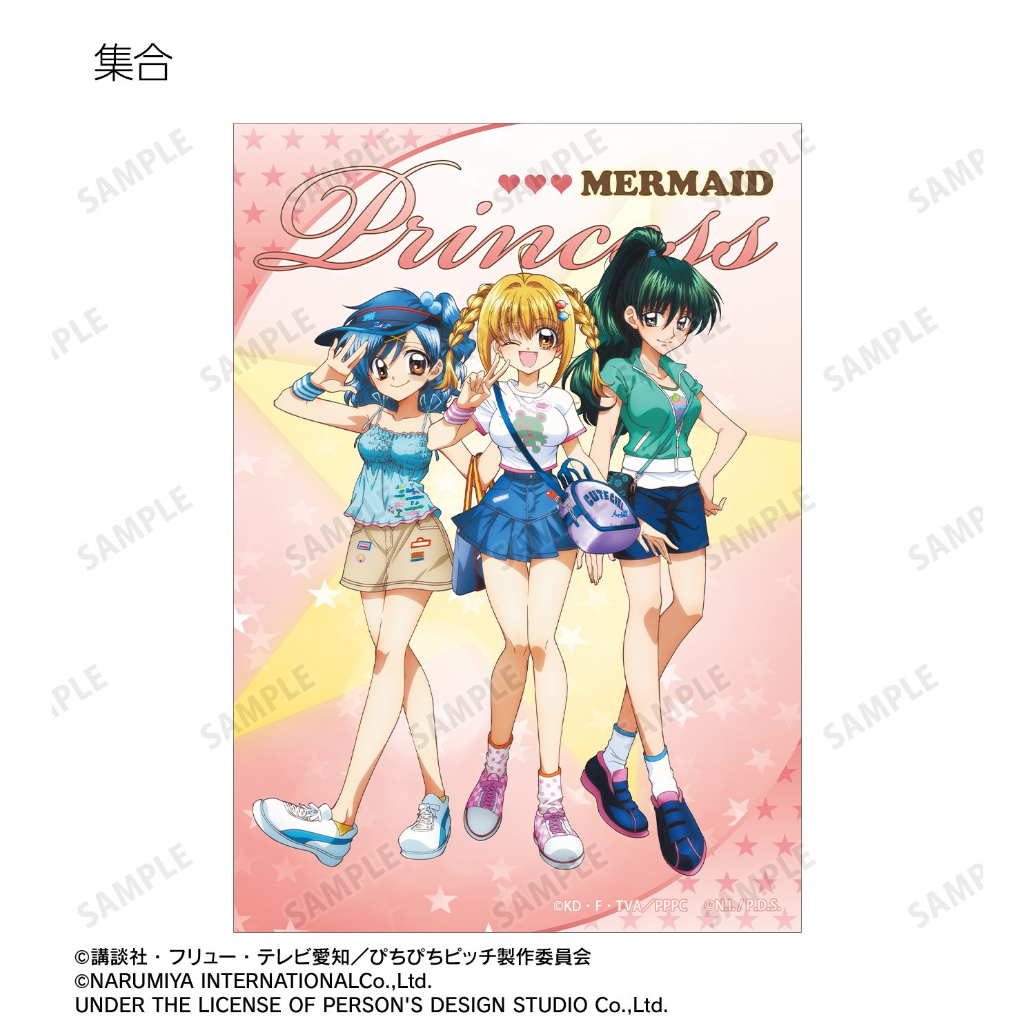 アニメ「ぴちぴちピッチ」 ANGEL BLUEコラボ 描き下ろし ブロマイド4枚セット ver.A 画像 6 | AniSmile