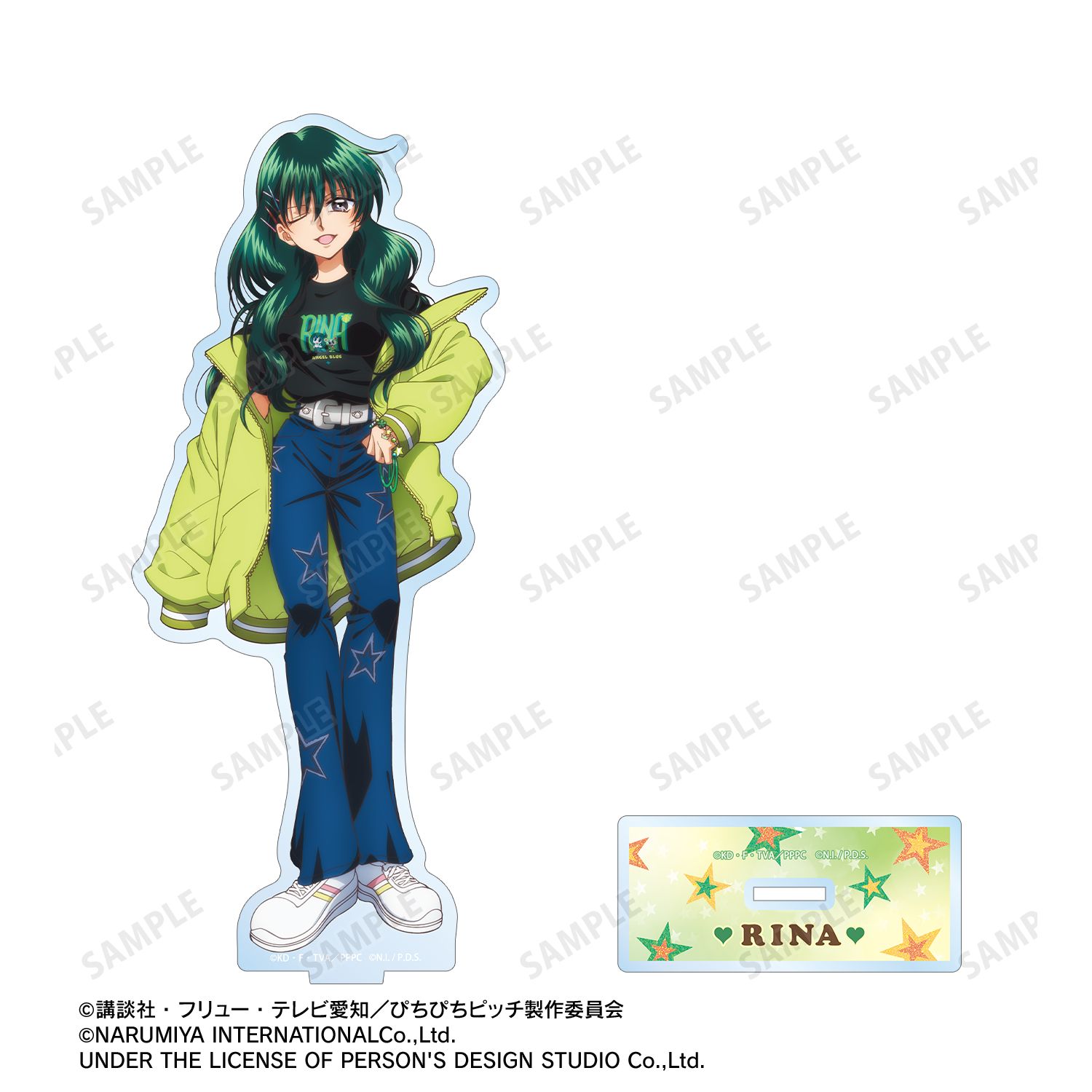 アニメ「ぴちぴちピッチ」 ANGEL BLUEコラボ 描き下ろし 洞院 リナ BIGアクリルスタンド ver.B 画像 3 | AniSmile