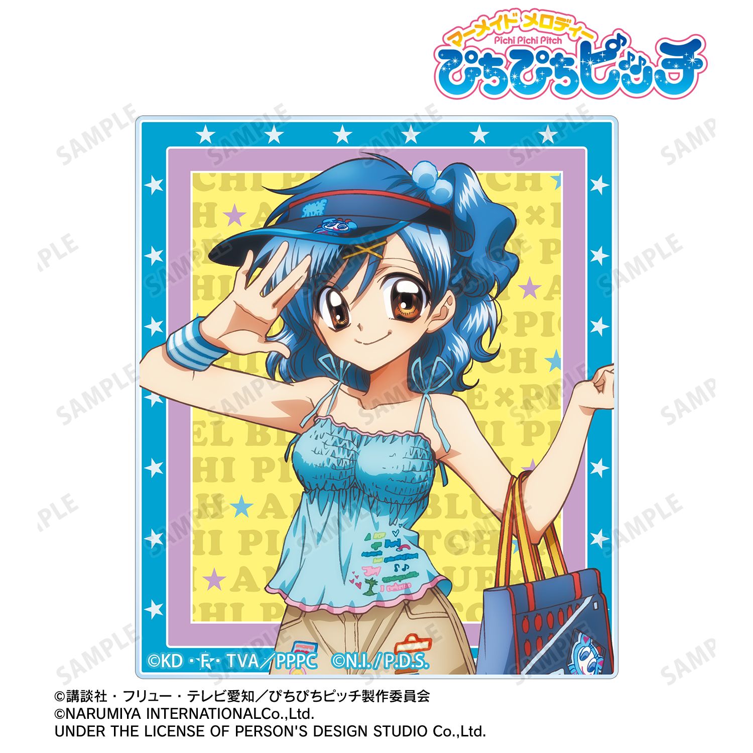 アニメ「ぴちぴちピッチ」 ANGEL BLUEコラボ 描き下ろし 宝生 波音 アクリルカード ver.A - 公式商品画像 | AniSmile