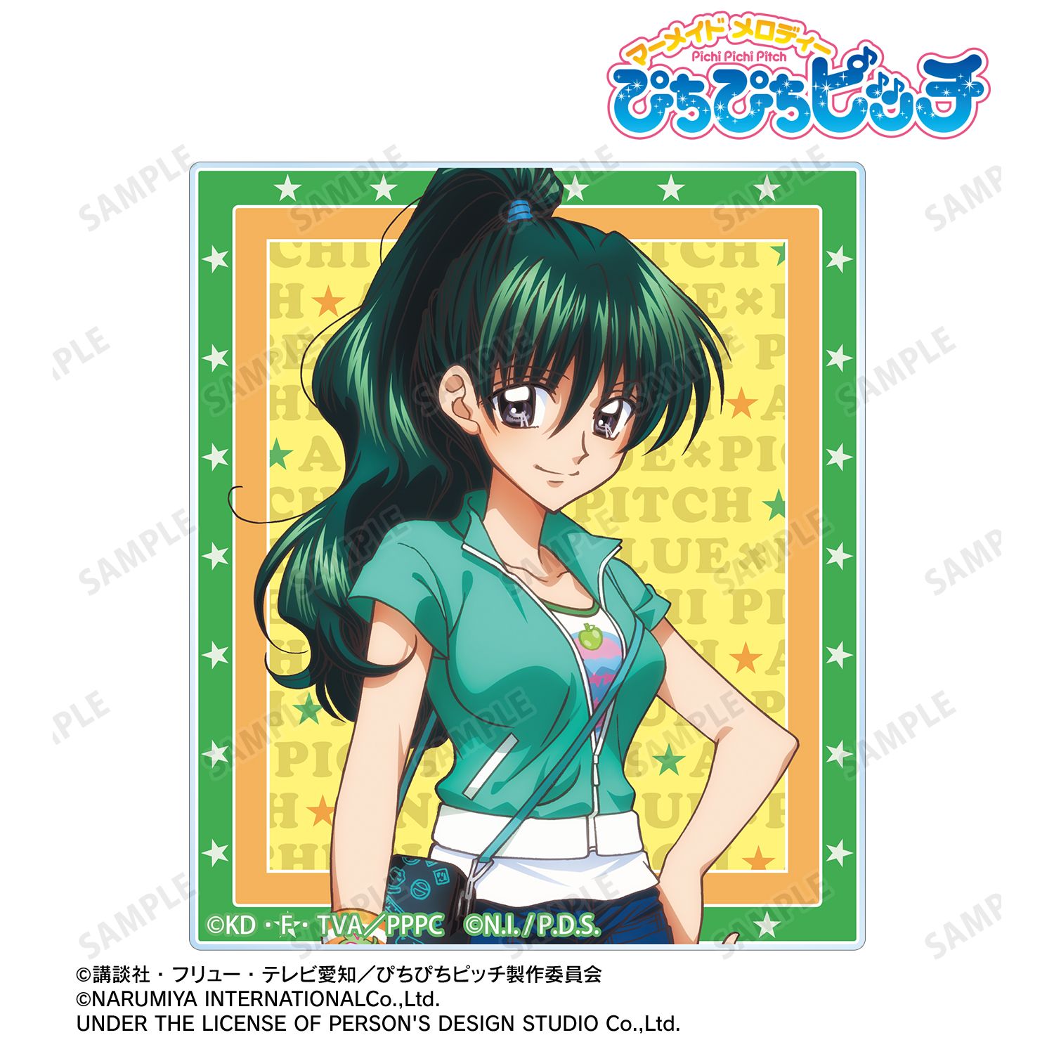 アニメ「ぴちぴちピッチ」 ANGEL BLUEコラボ 描き下ろし 洞院 リナ アクリルカード ver.A 画像 2 | AniSmile