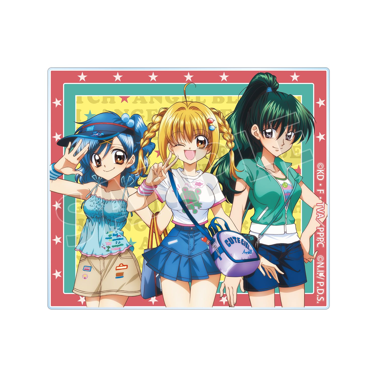 アニメ「ぴちぴちピッチ」 ANGEL BLUEコラボ 描き下ろし 集合 アクリルカード ver.A - 公式商品画像 | AniSmile