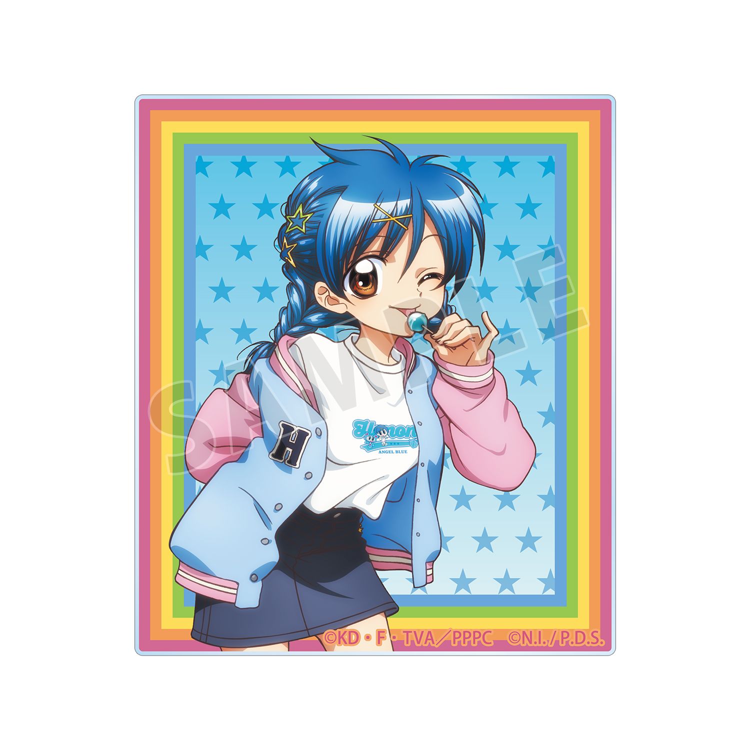 アニメ「ぴちぴちピッチ」 ANGEL BLUEコラボ 描き下ろし 宝生 波音 アクリルカード ver.B - 公式商品画像 | AniSmile