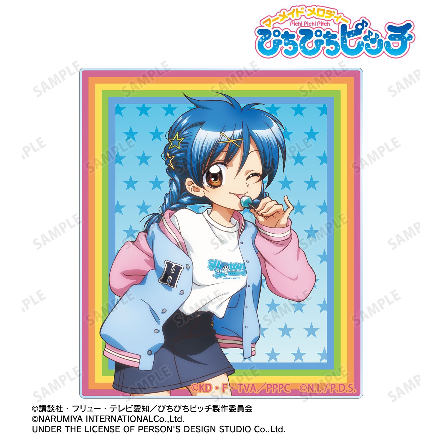 アニメ「ぴちぴちピッチ」 ANGEL BLUEコラボ 描き下ろし 宝生 波音 アクリルカード ver.B 画像 2 | AniSmile