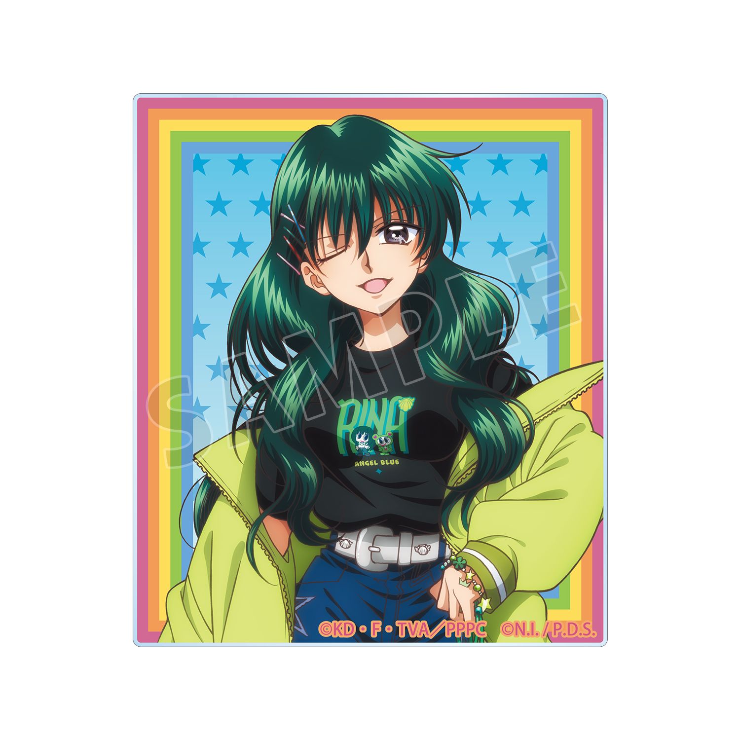 アニメ「ぴちぴちピッチ」 ANGEL BLUEコラボ 描き下ろし 洞院 リナ アクリルカード ver.B - 公式商品画像 | AniSmile