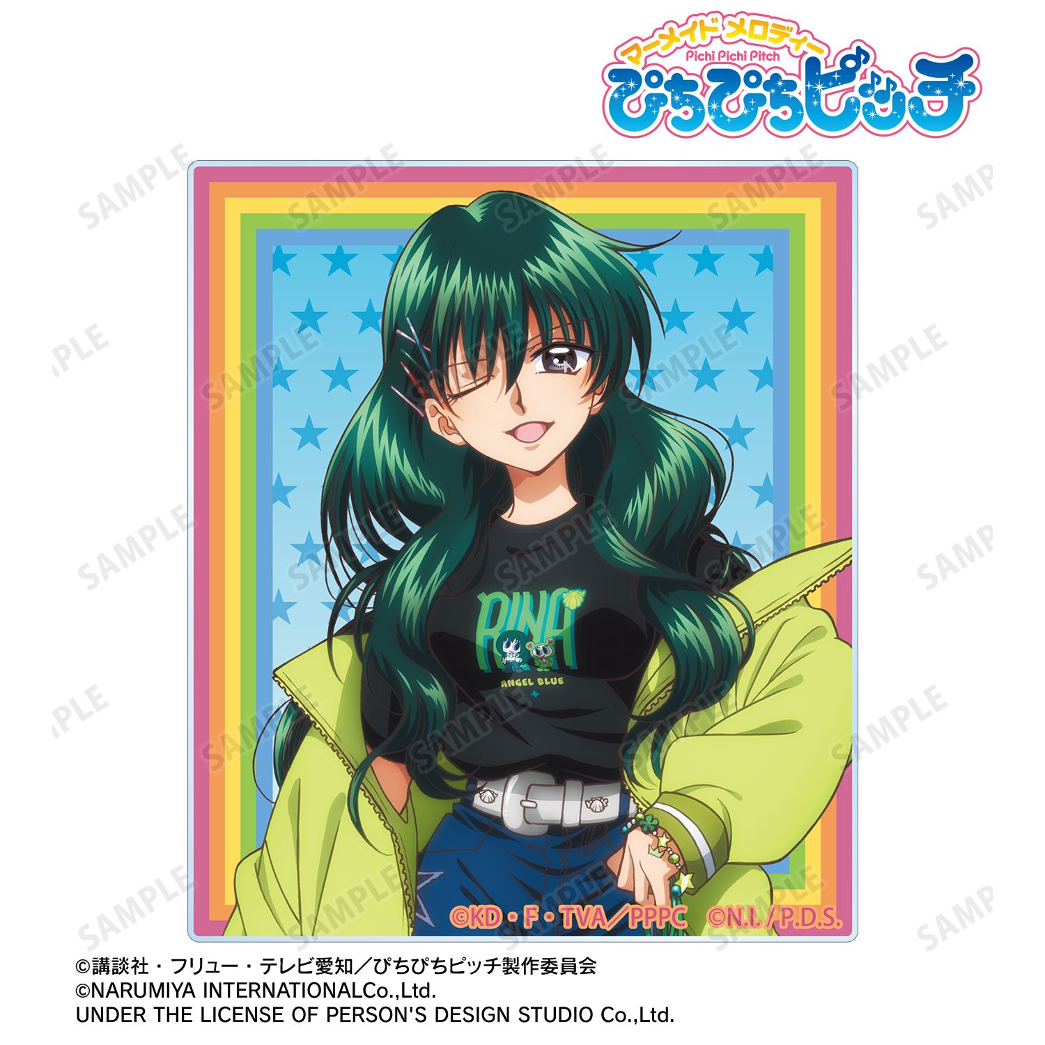 アニメ「ぴちぴちピッチ」 ANGEL BLUEコラボ 描き下ろし 洞院 リナ アクリルカード ver.B 画像 2 | AniSmile