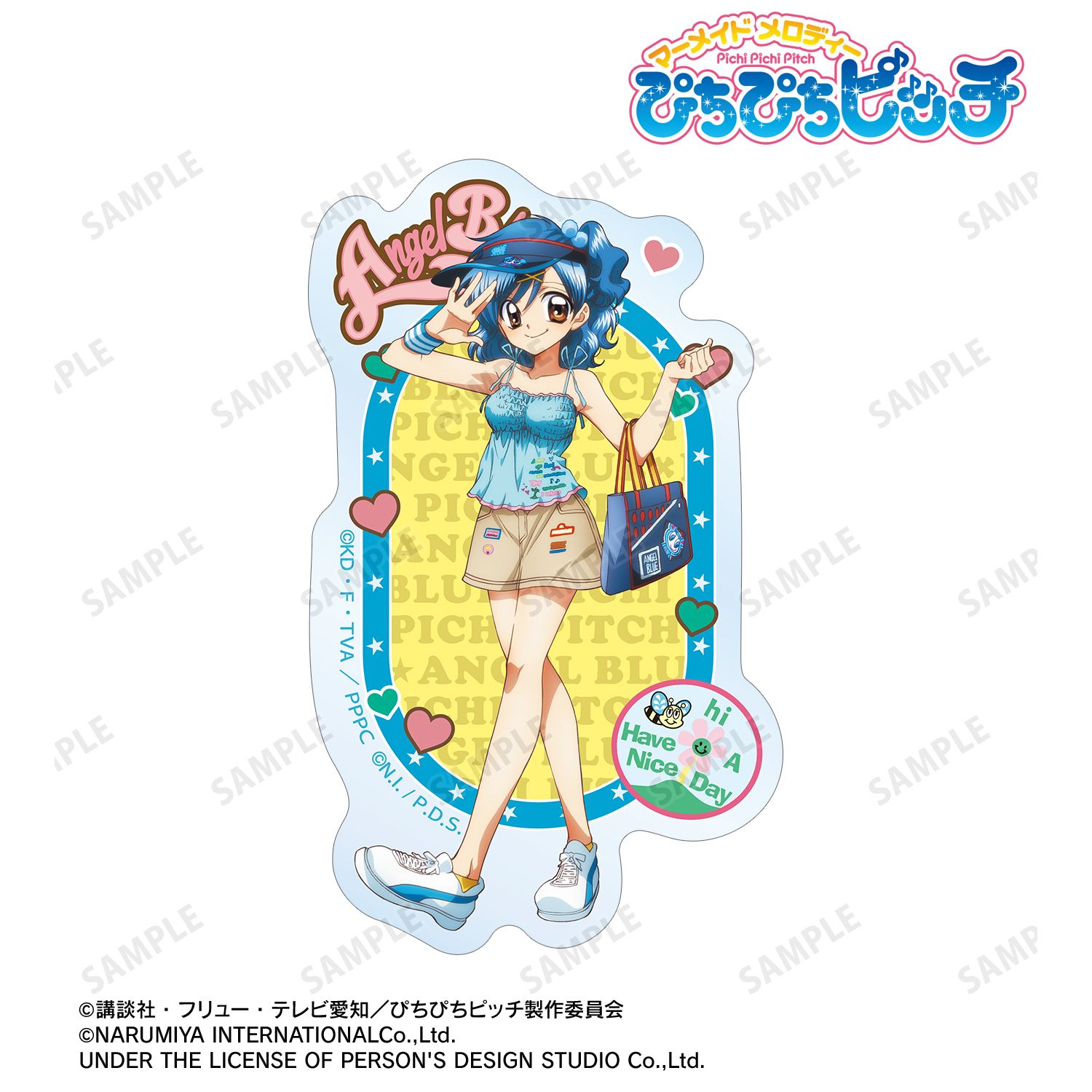 アニメ「ぴちぴちピッチ」 ANGEL BLUEコラボ 描き下ろし 宝生 波音 クリアダイカットステッカー ver.A 画像 2 | AniSmile